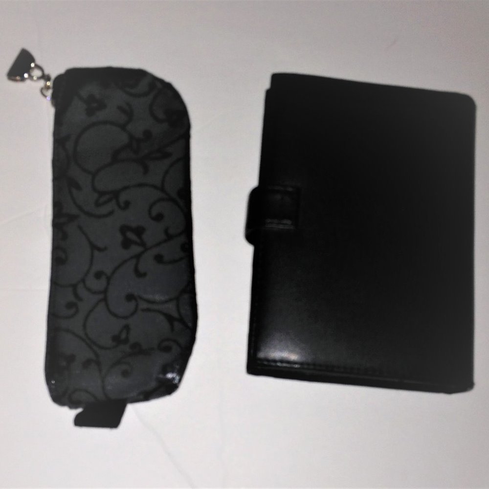 Two Pack Black Wallet & Pouch